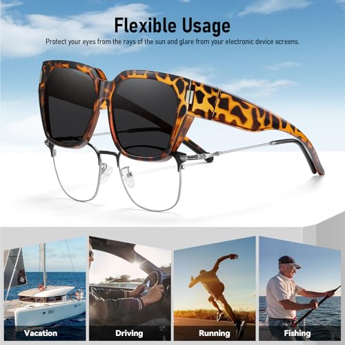 Image of HAOLOTA Polarized Sunglasses for Men Women Designer Driving Glasses Lightweight UV400 Protection