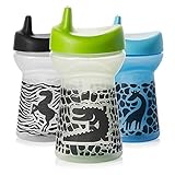 Evenflo Feeding Decorated Glow-in-the-Dark Tripleflo-Glo Sippy Cups with Three Flow Rates For Growing Baby and Toddler - 10 Ounce (Pack of 3)