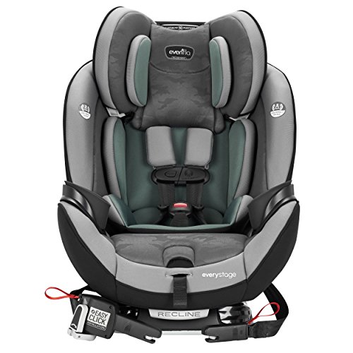 Evenflo EveryStage DLX All-in-One Car Seat, Infant Convertible & Booster Seat, Grows with Child Up to 120 lbs, Angled for Comfort and Safety, 3-Times-Tighter Installation, Highlands Green
