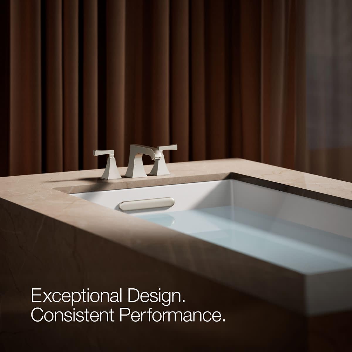 KOHLER Memoirs® Stately Deck-mount high-flow bath faucet trim with non-diverter spout and Deco lever handles, valve not included