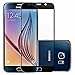 Josi Minea [ Samsung Galaxy S6 ] Tempered Glass Screen Protector with Full Coverage Crystal Clear Ballistic LCD Screen Cover Guard Premium HD Shield for Samsung Galaxy S6 / SVI - Black