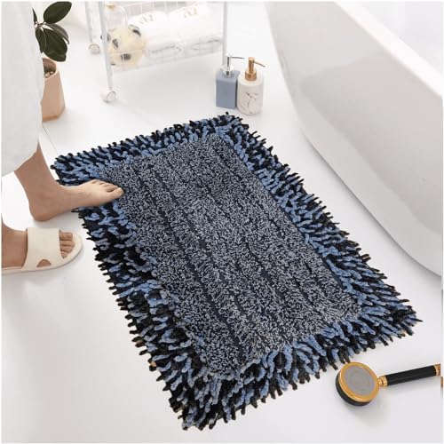 Image of Door Mats for Home | Door Mats for Home Entrance | Door Mat for Bathroom| Soft & Super Absorbent Mats for Shower | Washable, Non-Slip & Quick-Drying Mats (Pack of 2) (Gay & Blue)