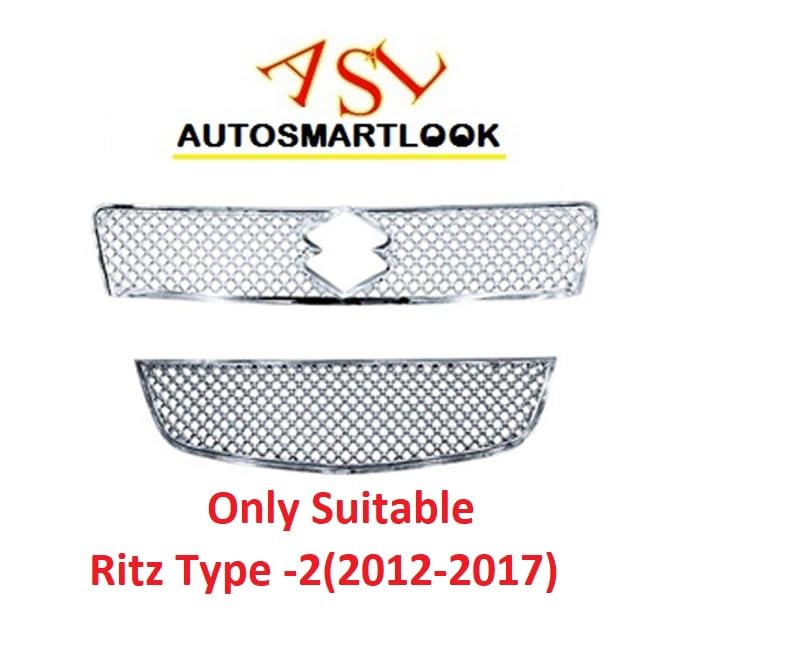 Image of AUTOSMARTLOOK Bentley Type Front Chrome Grill Compatible with Ritz Type -2(2012-2017)