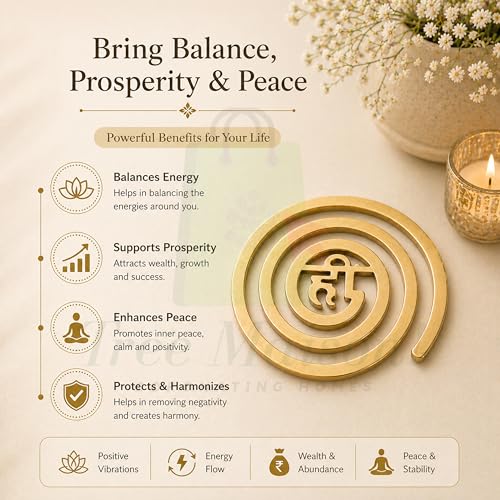 Image of Brass Hii Helix |Size- 4 Inch Approx |Weight- 160gm Approx |Energy Booster Vastu Remedy| Vastu Helix Remedy for Zone Correction |Zonal Placement - NW | Pack of 1