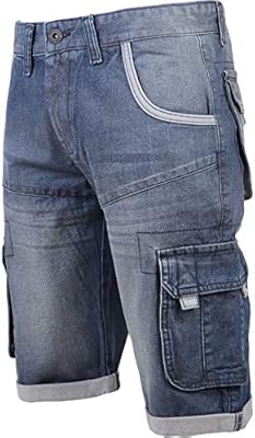 crosshatch denim cargo shorts