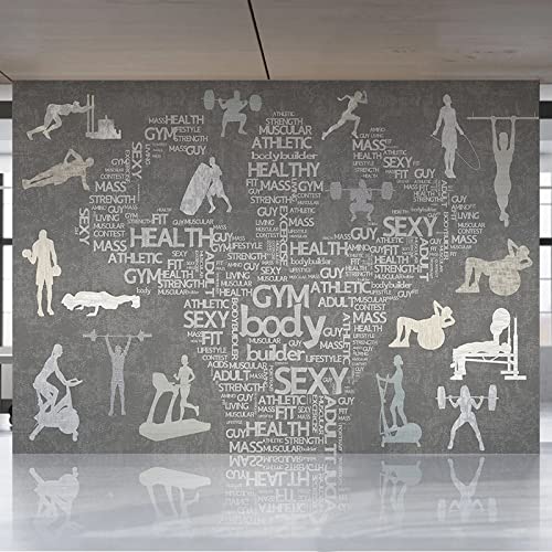 Peinture murale moderne 3D gym au design alphabet anglais raffine