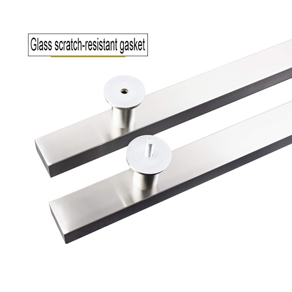 Manilla de Puerta de Madera o Cristal, de Acero Inoxidable Cepillado de Alta Resistencia, con Tubo Cuadrado, para Granero, 6 tamaños, 600 × 400 mm