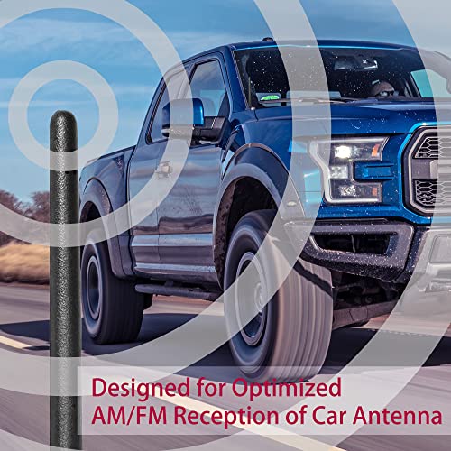 Image of BASIKER Short Antenna Fit for Ford F150 F250 F350 2009-2026, 6 3 /4 Inch | Pickup Truck Off-Road Car Wash Proof Accessories, Factory Antenna Replacement, Screw Included, Radio Reception, EPDM Rubber