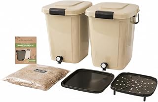 Bokashi Composting Kit For Food Waste Recycling With 2 x 20L Airtight Ki...