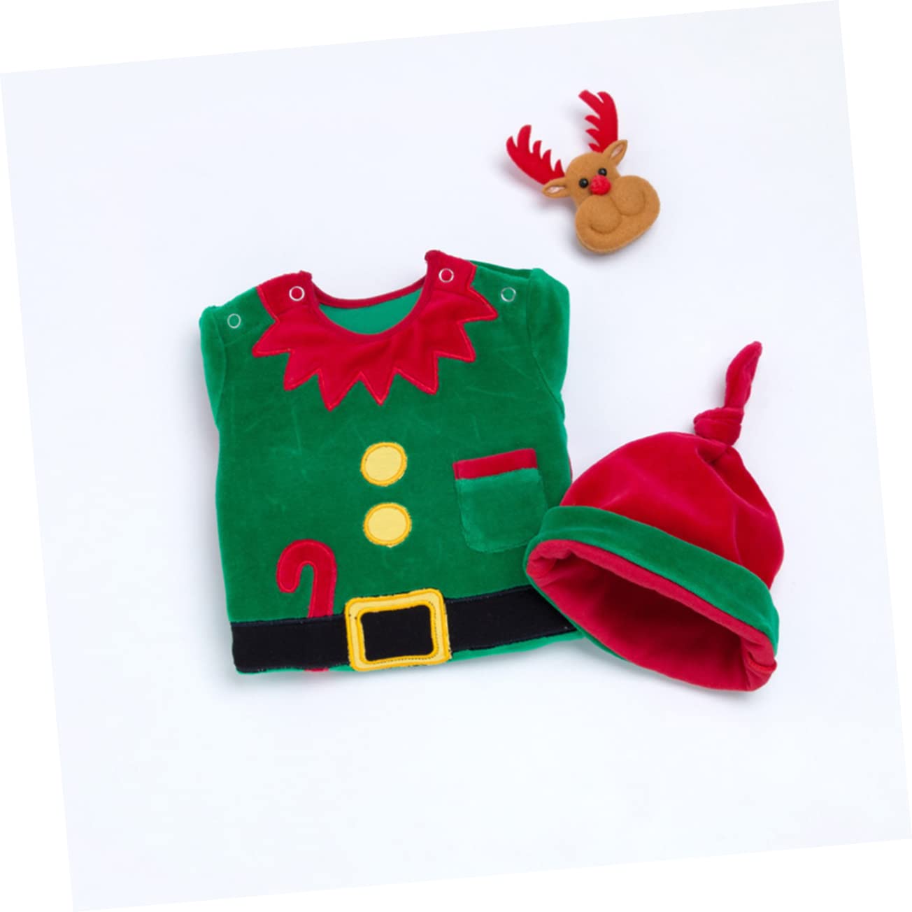 LIFKOME 2 Piezas Bebé Navidad Traje De Santa Traje De Niños Mono Verde Monos De Bebés Varones Suéter De Niño Suéteres De Ropa De Recién Nacido Verde Mono De Niño