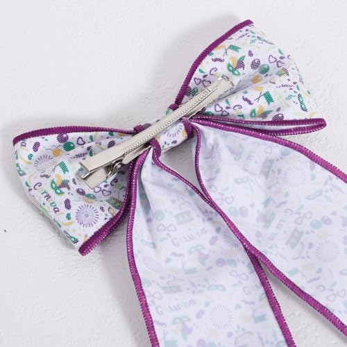 Pinza para cabello con moño Mardi Gras 5 pulgadas miniatura 5
