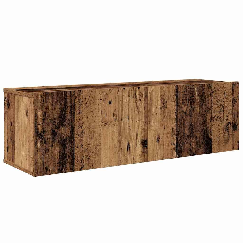 Mueble de TV montado en la pared de 8 piezas de madera con estantes y puertas, diseño moderno para sala de estar, ahorro de espacio, puertas con bisagras robustas, fácil montaje en pareja