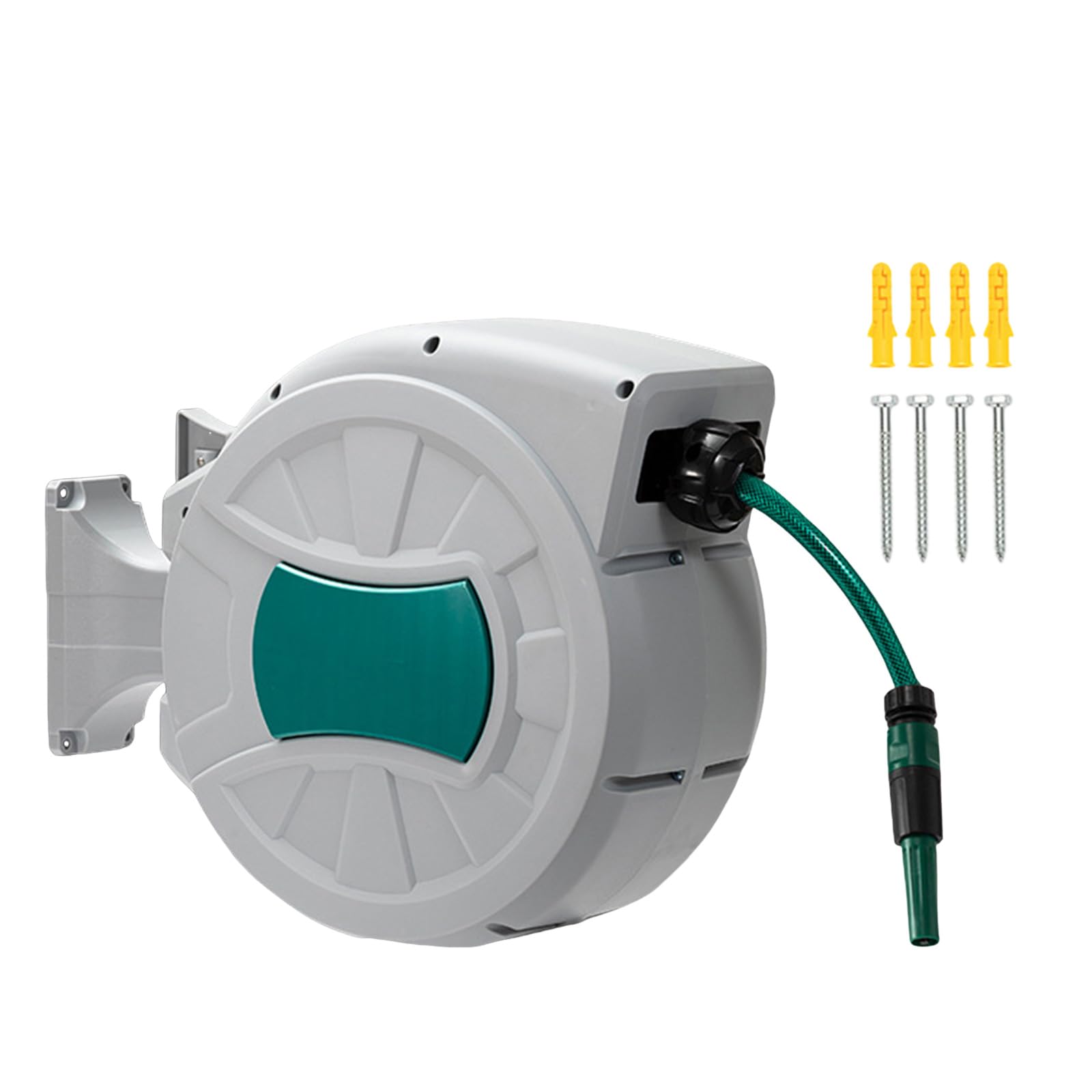 Retractable Garden Hose Reel Auto Rewinds Hose Reels for Outside, Wall-Mounted Outdoor, 180° Rotation Garden Reels for Outside