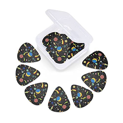 Médiators pour guitare Black Space Rockets And Planets Pics de basse de qualité supérieure pour guitare électrique et… - Les Beatles, Paul McCartney, John Lennon, RIngo Starr, George Harrison Médiators pour guitare Black Space Rockets And Planets Pics de basse de qualité supérieure pour guitare électrique et… – Image 6