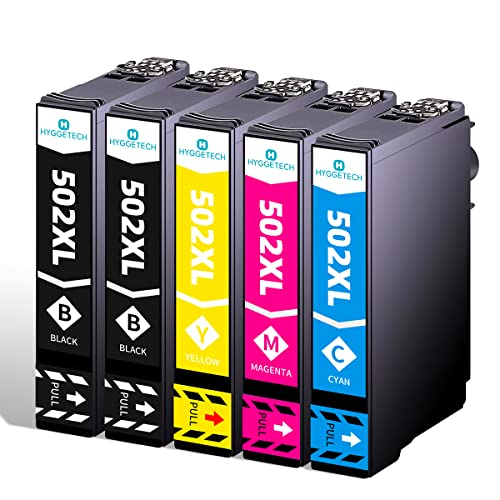 Hyggetech 5X kompatible Druckerpatronen Tintenpatrone als Ersatz für Epson 502 502XL Expression Home XP-5105 XP-5100 XP5105 Workforce WF-2860DWF WF-2865DWF WF-2860 Drucker Cover