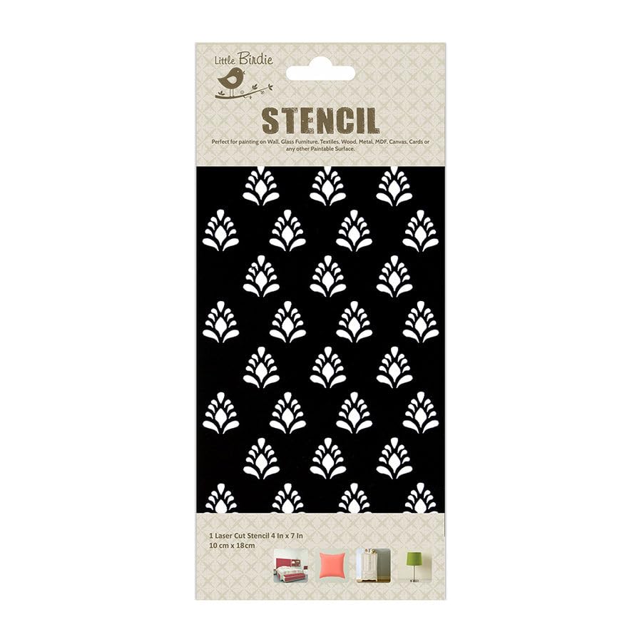 Itsy Bitsy- Stencil Blossoming Buds | 4" x 7" ||Stencils for Wall Painting, Craft and Art Painting | Reusable Painting Template for Home Decor, Crafting, DIY Albums and Scrapbook, Cake, Tile, Fabric