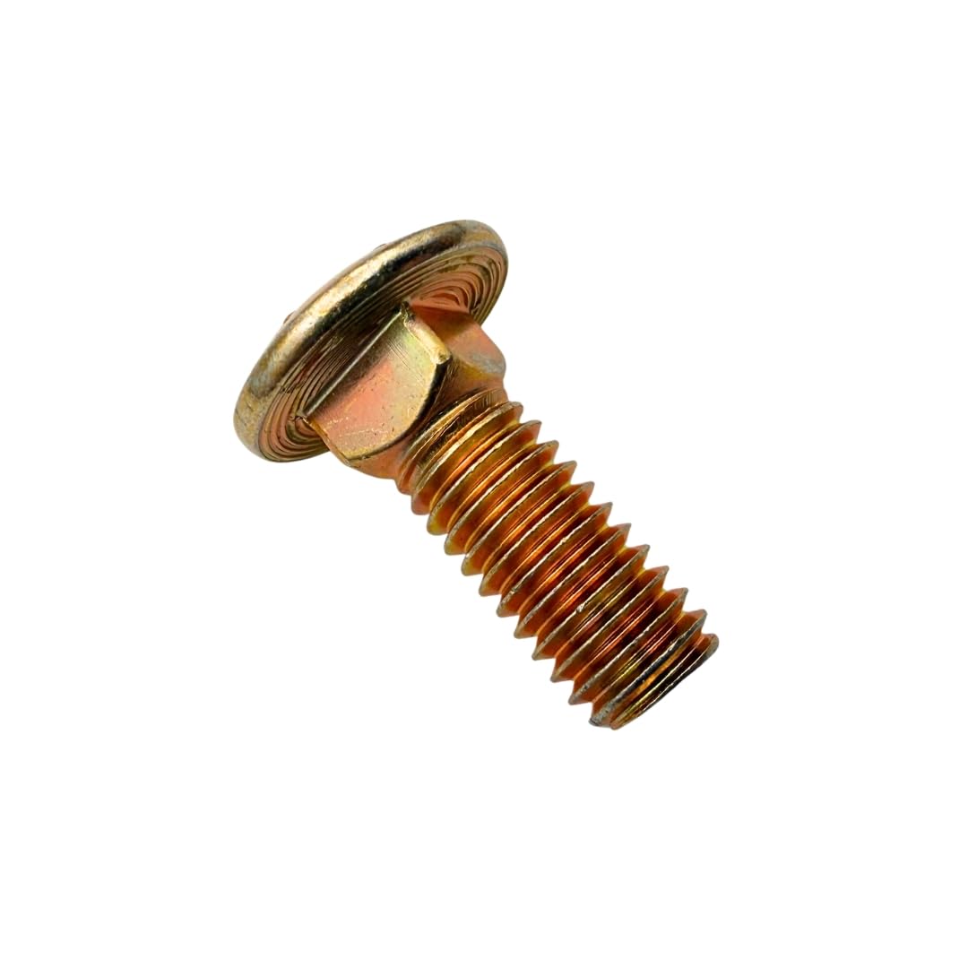3/8"-16 x 1 Grade 8 Carriage Bolts (10-Pack) – Heavy-Duty Coarse Bolts Includes Flat Washers & Nylon Lock Nuts – Round Head Square Neck SAE Anti-Vibration 1.0" for Machinery & Construction