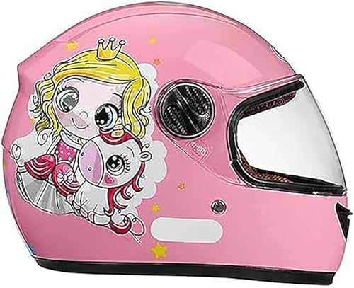 Motocross-Helm Für Kinder, Motorradhelm Für Jungen Und Mädchen, Halbschalenhelm Im Cartoon-Stil, Outdoor-Sport, Sonnenblende Für Kinder Von 3-12 Jahren 1,50~54cm