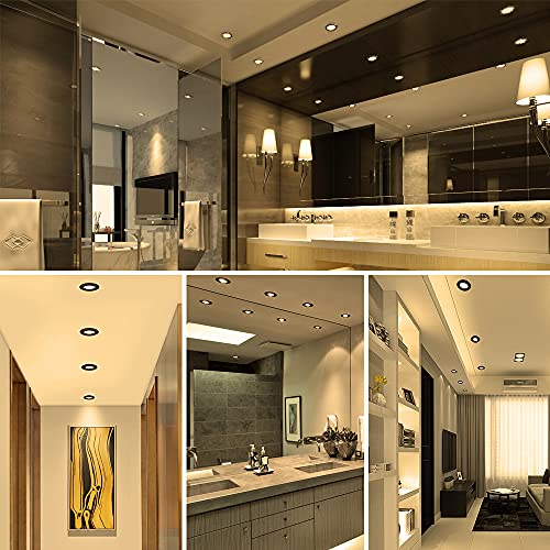 2Inch Led Recessed Ceiling Light, 3W Dimmable Led Downlight, Warm White 3000K-3500K, 60 Beam Angle Directional Cob Recessed Lights With Driver, 25W Halogen Bulbs Equivalent For Ceiling Lighting, 6Pack #TOP6