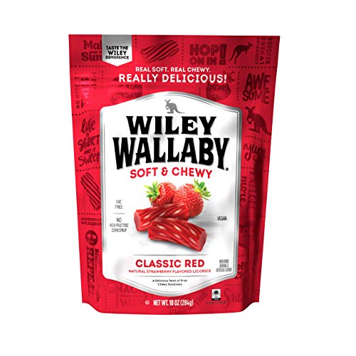 Wiley Wallaby Classic Red Licorice, 10 Ounce Resealable Bags, 4 Count #TOP7