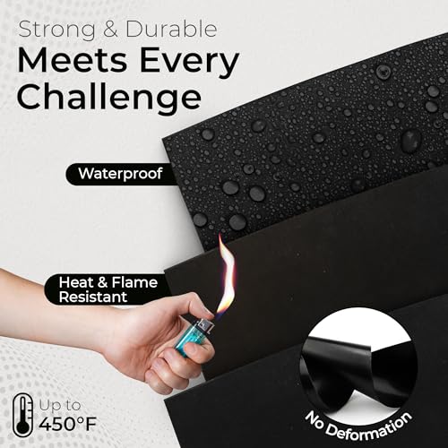 Image of Exactly Rubber - Commercial Grade Silicone Sheet, 60A Durometer Silicone Mat, -80 to 450F Temperature Resistant Rubber Mat, Rubber Sheet with 350% Elongation, Made in the USA, 1 /32 x 18 inch x 18 inch, Black