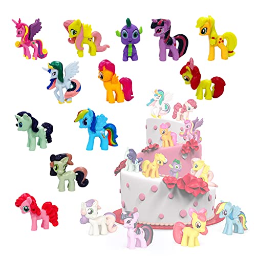 12 Piezas Unicornio Cake Topper Figuras, Juego de tarta mini unicornio, Cake Topper Unicornio Decoración, Decoración de Juguetes para Tartas para Cumpleaños Decoración de la Torta del Banquete de Boda