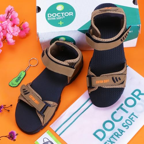 Image of DOCTOR EXTRA SOFT Men's Classic Athletic & Outdoor Casual Sandals /Floaters With Adjustable Cushion Strap For Adult|Comfortable & Lightweight|Stylish & Anti-Skid|Everyday Use For Gents & Boys D-301