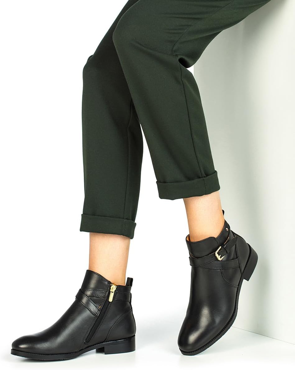 PIKOLINOS Flat Ankle Boots Leather Royal for Woman - Image 7