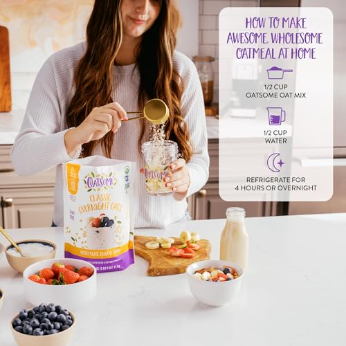 Image of Oatsome Overnight Oats 2 lb, 7g Protein, Flax & Chia Seeds, Gluten-Free