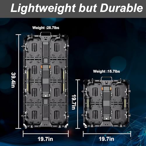 Image of P3.91 Indoor LED Display Screen with Flight Case, 3840Hz High Refresh Rate LED Video Wall Panel, Aluminum Cabinet, Easy Setup for Stage Events, Trade Shows, Conferences and Rental Use (107.64 sq.ft.)