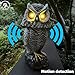 Ugold Solar Powered Garden Owl with Motion Detection, Rotating Head, Realistic Hoots and Silent Mode, Outdoor Statue and Sculpture, Owl Decoration for Home, Garden, Patio and Lawn