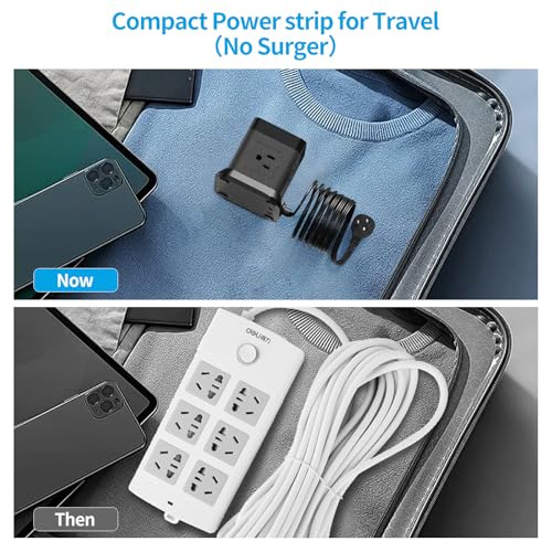 Power Strip with USB C, FDTEK Flat Plug Extension Cord with 4 Outlets and 3 USB Ports 10 FT Desk Power Strip Cube Overload Protection Compact Portable for Travel Home Office Cruise Ship - Black - Thumbnail 6