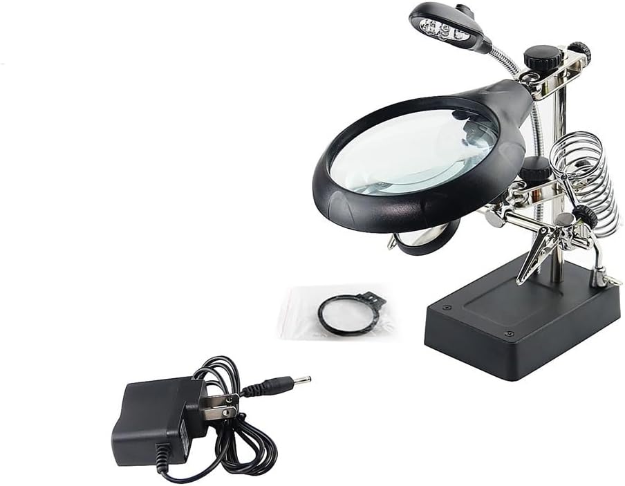 LED Lighting Auxiliary Bracket Type Multifunctional Desktop Magnifying Glass