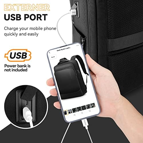 Business Travel Backpack, Waterproof 15.6 Inch Anti-Theft Laptop Backpack with USB Charging Port, 3 in 1 Carry on Backpack Rucksack for Mens, Womens, Work, School and Travel