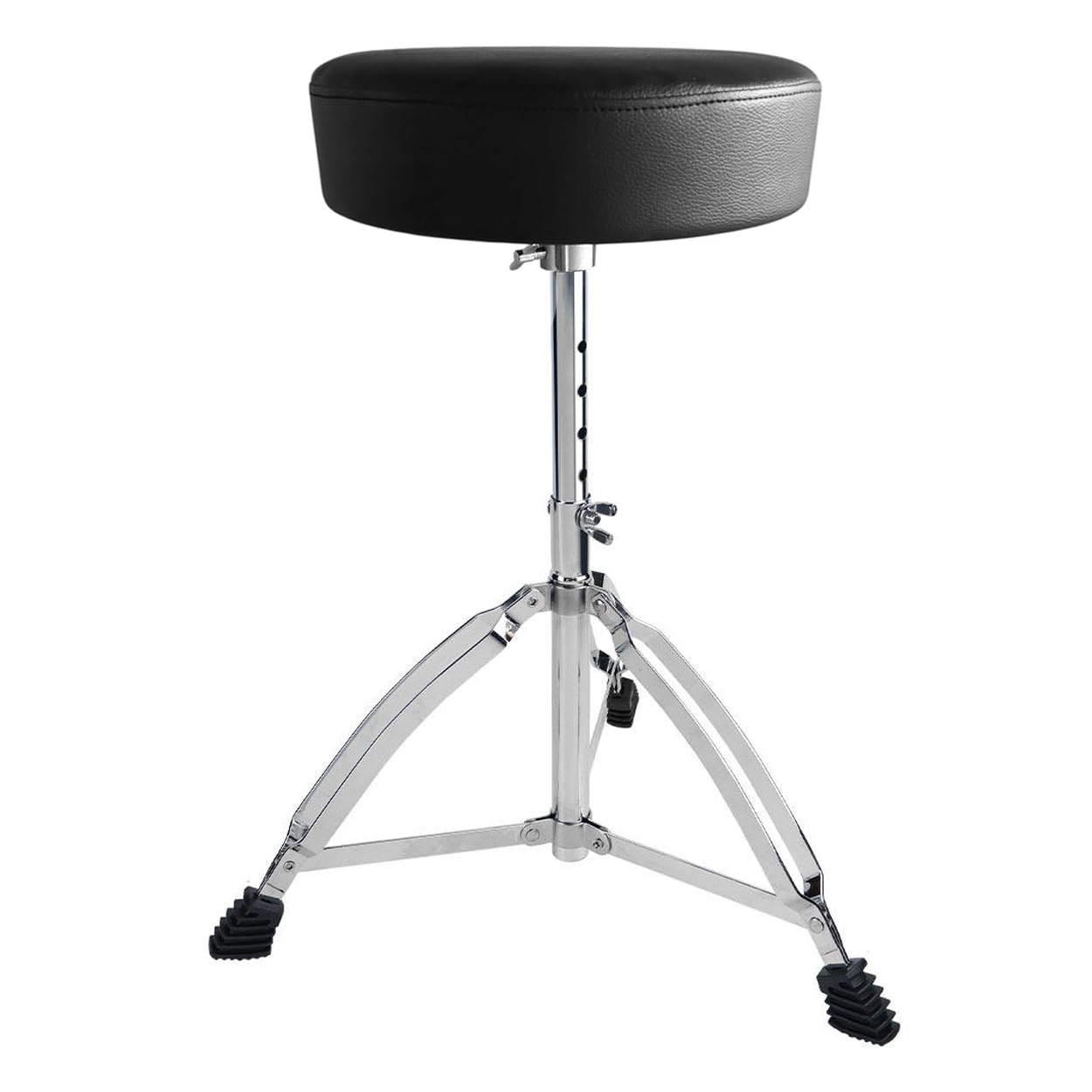 Softline Pro Heavy Duty Drum Throne Round Padded Drum Seat Stool with 7cm Thick Cushion, Double-Braced Chrome Tripod Legs, Adjustable & Rotatable Height 41–55cm for Adults & Kids - (SP 366-C)-picture-20