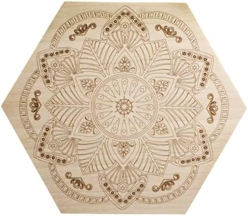 6 inch Flower Mandala Mini Wood Grid Board - Mini Sacred Geometry Grid Board image 3