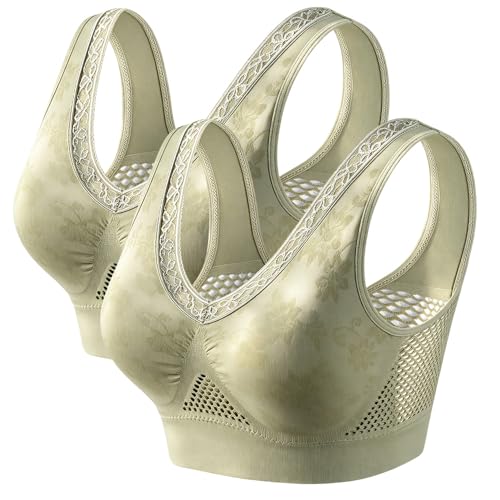 Image of Runsgo Bras for Women, Plus Size Bra, No Wire Mesh Tank Top Bra
