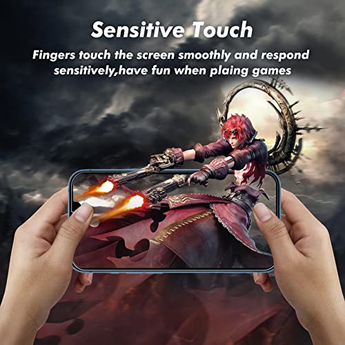 ROVLAK Screen Protector for Apple iPhone 13mini Tempered Glass Screen Protector Full Coverage Scratch-Proof Anti-Fingerprint Protective Film Protection for Apple iPhone 13mini,Black - Image 3