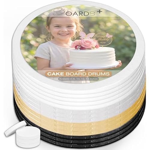 0.5" Cake Drums 10 Inch (14 Pack) White, Black, Silver, Gold Colors Bundle