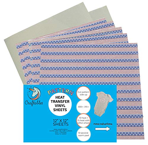 Craftables Vinyl-Aufkleber, bedruckt, glitzernd, Motiv amerikanische Flagge Cover