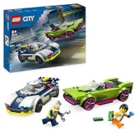 LEGO City Police Car and Muscle Car Chase, Racing Vehicle Toys for 6 Plus Year Old Boys & Girls, Fun Gift for Kids Who Love Pretend Play, Includes Officer and Crook Minifigures 60415