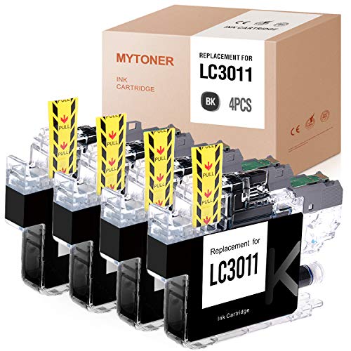 MYTONER Compatible Ink Cartridge Replacement for Brother LC3011 LC-3011 to use for Brother MFC-J895DW MFC-J497DW MFC-J491DW MFC-J690DW (4 Pack, Black)