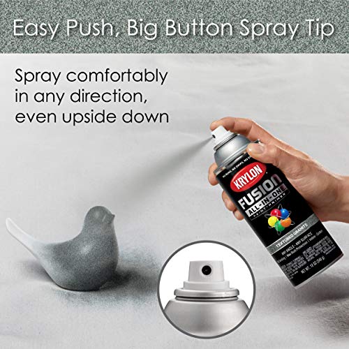 Image of Krylon Fusion All-In-One Adhesive Spray Paint for Indoor /Outdoor Use, 12 oz, Granite