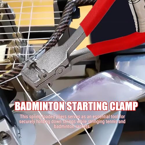 Uadme Starterklemme Tennis, Legierter Stahl Präzise Anfangsklemme Besaitungsklemme für Tennisballmaschinen, 3 Feder Starting Clamp für Tennisschläger & Badminton-Schläger