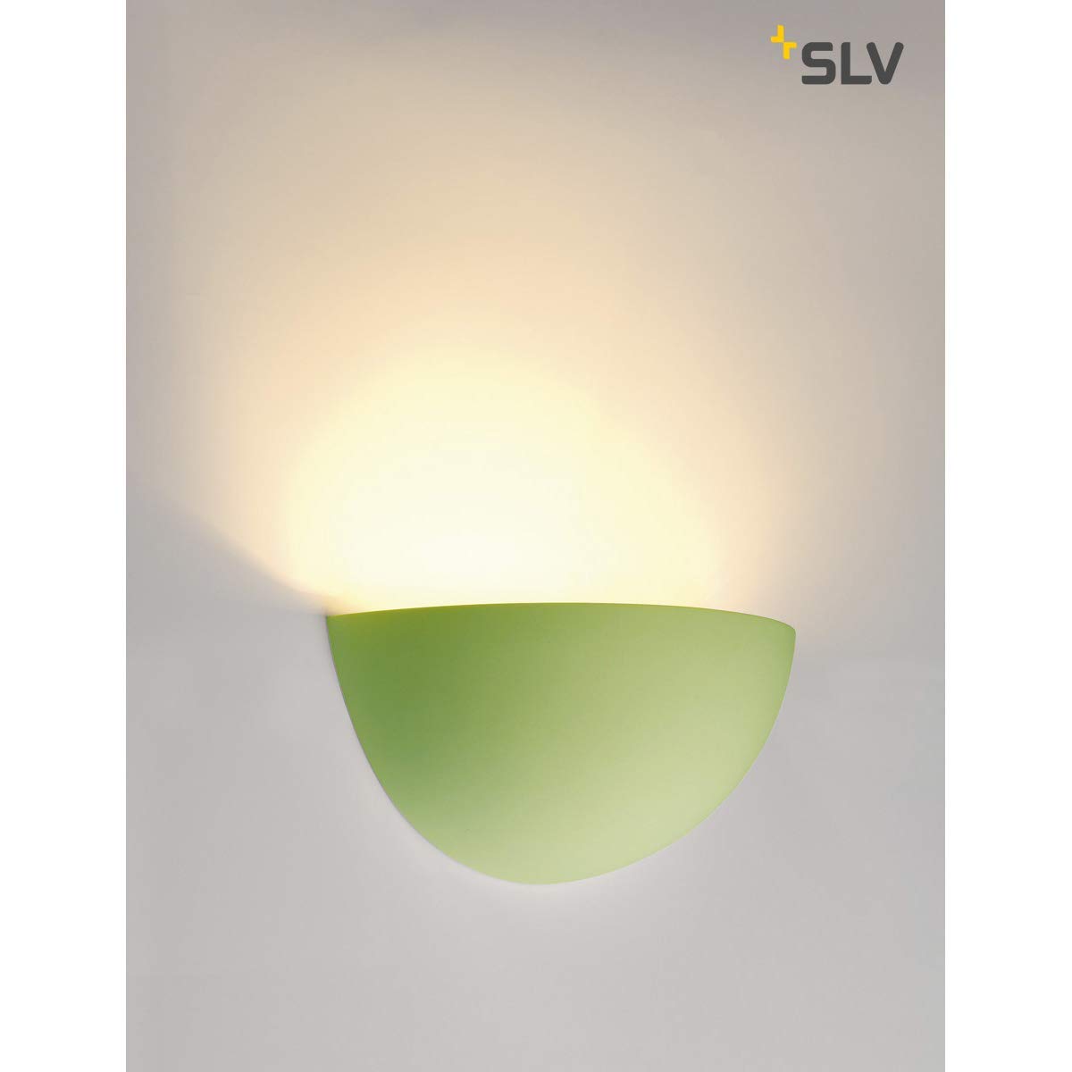 SLV PLASTRA 101 | Wandleuchte, Wandbeleuchtung, weißer Gips überstreichbar mit Wandfarbe | halbrund, indirekter Lichtaustritt, weiß, E14, max. 40 W