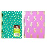 TheBeliver 2 Pack of Green room Soft Cover Spiral Fashion Notebook, Medium, Size 5''x 8''