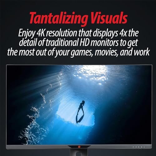 Image of Deco Gear 28 inch 4K Ultrawide IPS Monitor, Crisp 3840x2160 Resolution, 60Hz Refresh Rate, 4ms with OD, Over 1 Billion Colors, 100% sRGB Color Accuracy, 16:9 Aspect Ratio, Ambient Backlighting