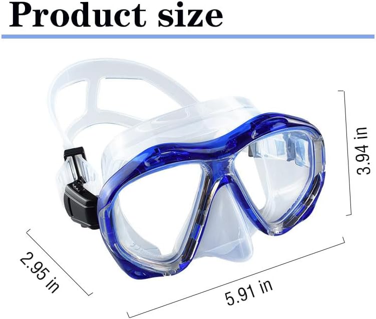 Miniatura 7 de Gafas de esnórquel panorámicas antivaho para adultos - Máscara de buceo con cubierta de nariz para hombres y mujeres - Equipo de esnórquel ideal