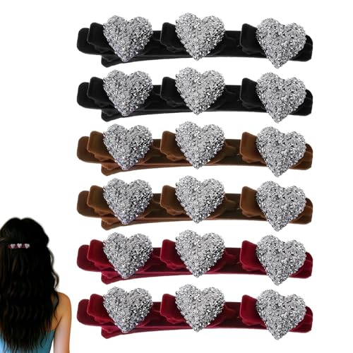 Zestivra Pinzas para el pelo para mujer, pasadores antideslizantes de piedra de cristal, juego de pinzas para el cabello trenzadas retro, para el trabajo diario, gimnasio, yoga, correr, bailar, viajar
