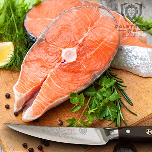 DALSTRONG Fillet Knife - Shogun Series -Damascus - Japanese AUS-10V Super Steel - Vacuum Heat Treated - 6" - Sheath - 2mm Thickness - immagine 6